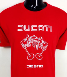 Ducati T-Shirt Mens Valve Picture T3 Red with White print