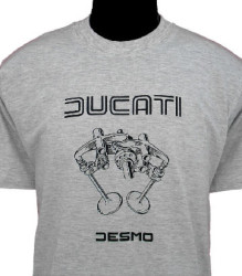 Ducati T-Shirt Mens Valve Picture T3 Grey