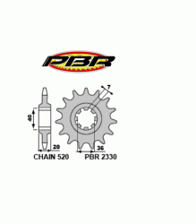 2330 PBR Front Sprocket 15T & 16T – 520 pitch for Modified Ducati Bevel Twin – 0759.16.090M / 0755.16.090M
